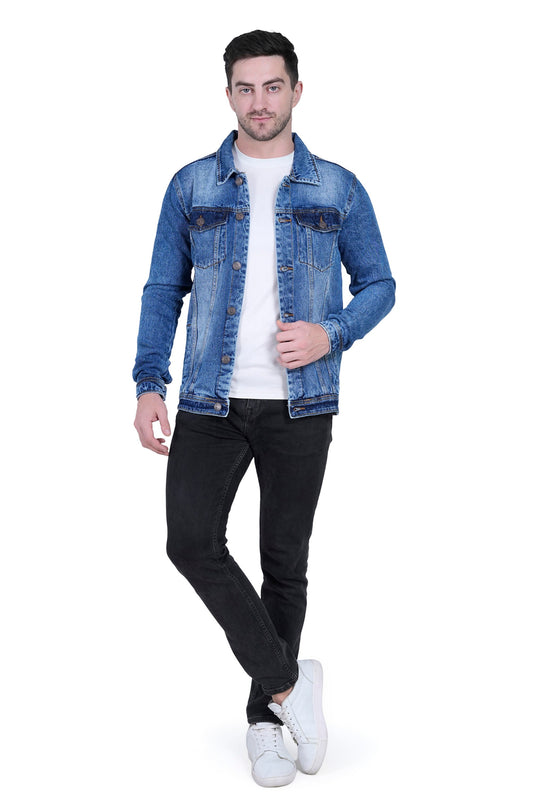 Men’s Classic Blue Denim Jacket – Casual Stylish Slim Fit Outerwear