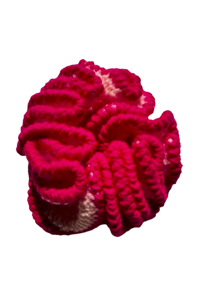 Elegant Dual-Tone Crochet Scrunchies – Handcrafted Yarn Hair Ties (Set of 4)