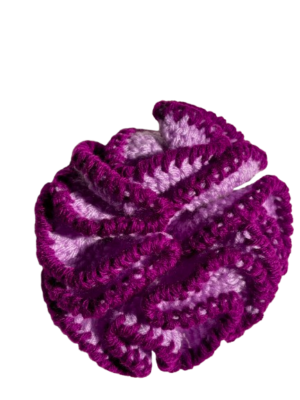 Elegant Dual-Tone Crochet Scrunchies – Handcrafted Yarn Hair Ties (Set of 4)